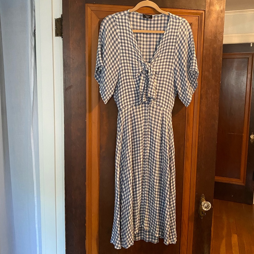 Small Vici gingham blue and white dress